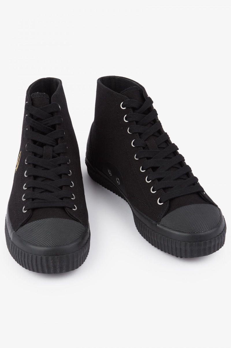 Black Fred Perry Hughes Mid Men's Shoes | PH 1137VRWD